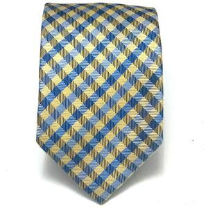 3for$30 Haines‎ & Bonner Of London Silk Handmade Tie Yellow Blue Checks Necktie